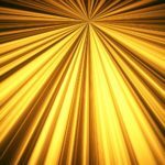 An Akashic Records consultation, offering spiritual and energetic services, surrounded by a golden light burst against a black background.
